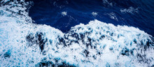 Blue Water Background Ocean Waves Breaking