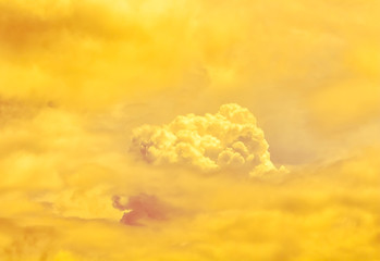 yellow fume cloudy in dim sky