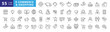 © FourLeafLover - Set of 50 E-commerce and shopping web icons in line style. Mobile Shop, Digital marketing, Bank Card, Gifts