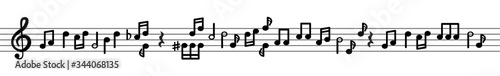 Dekoracja na wymiar  nuty-na-linii-muzycznej-z-kluczem-wiolinowym-streszczenie-wektor-melodia