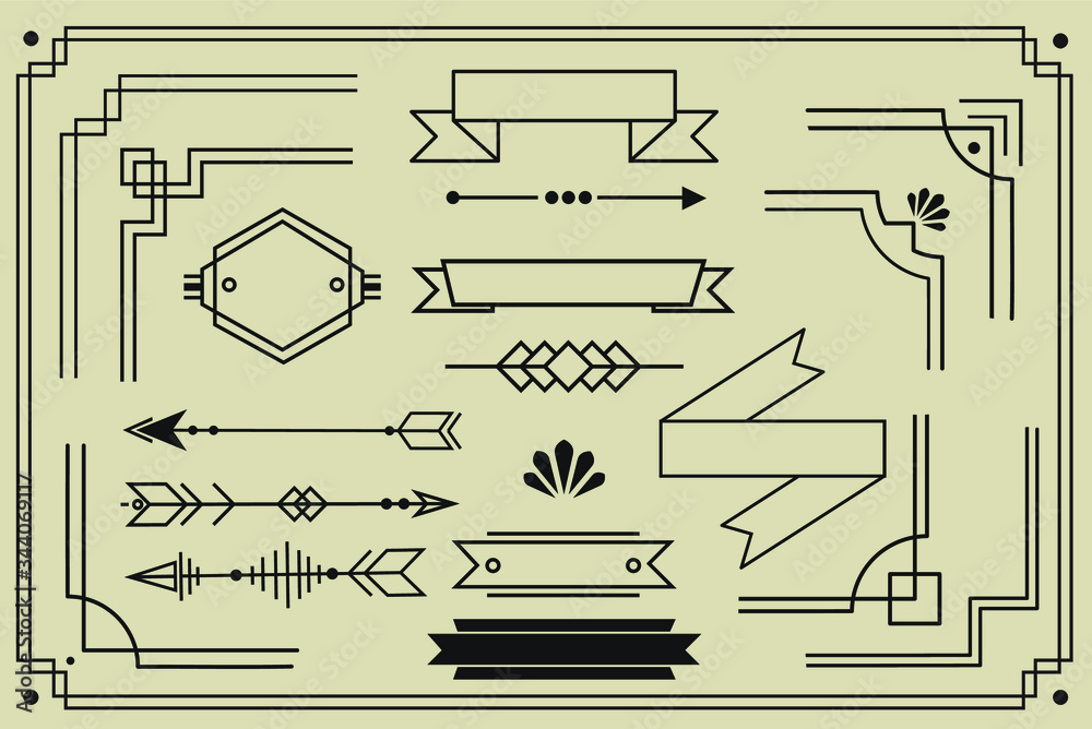 Art Deco Borderline Designs