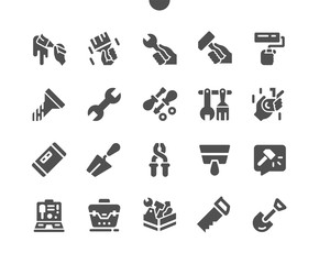 Poster - Tools Well-crafted Pixel Perfect Vector Solid Icons 30 2x Grid for Web Graphics and Apps. Simple Minimal Pictogram