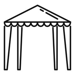 Poster - Outdoor house tent icon. Outline outdoor house tent vector icon for web design isolated on white background