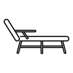 Sticker - Deck chair icon. Outline deck chair vector icon for web design isolated on white background