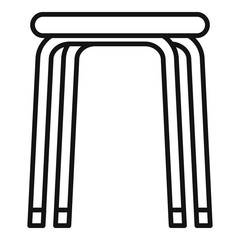 Sticker - Stool icon. Outline stool vector icon for web design isolated on white background