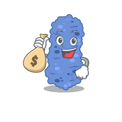 Wall Mural - Rich burkholderia bacteria cartoon design holds money bags