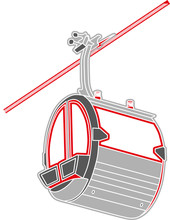 Cable Car Cabin - Vector Illustration