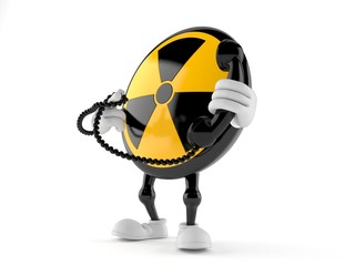 Sticker - Radioactive character holding a telephone handset