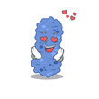 © kongvector - Cute burkholderia bacteria cartoon character has a falling in love face