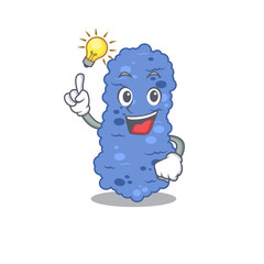 Canvas Print - Mascot character design of burkholderia bacteria with has an idea smart gesture