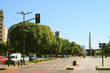 Avenida 9 de Julio Street with the Obelisk of Buenos Aires in the Distance, Argentina, South America