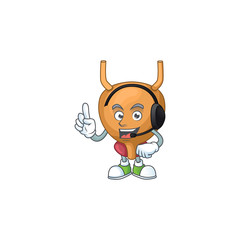 Poster - Bladder cartoon character style speaking on headphone