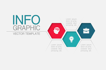 Wall Mural - Vector iInfographic template for business, presentations, web design, 3 options.