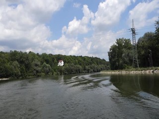 Canvas Print - Bootsfahrt auf der Donau bei Ulm