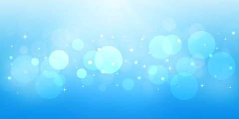 blue defocused abstract background. blue sky background. light beam, bokeh background