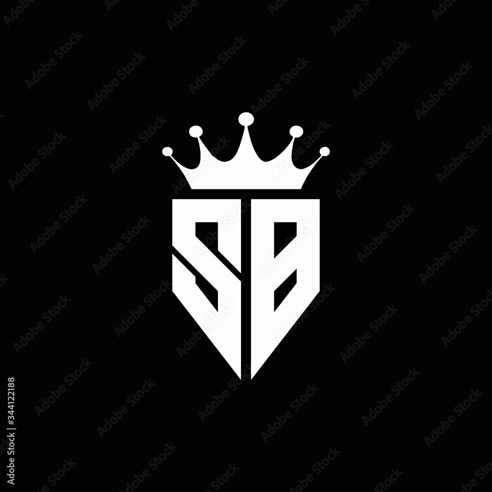 SB logo monogram emblem style with crown shape design template Stock ...