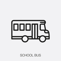 Poster - school bus icon vector sign symbol