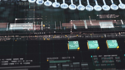 Aufkleber - Futuristic holographic advance biomedical DNA sequence analysis diagnostic head up display for background computer screen display