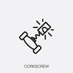 Poster - corkscrew icon vector sign symbol