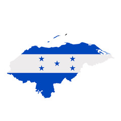 Wall Mural - Honduras flag map. Country outline with national flag