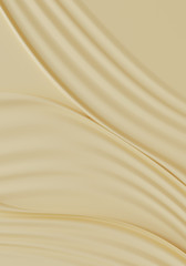 Poster - Minimal background for soft and smooth concept. Cream ripple surface background. 3d rendering illustration.