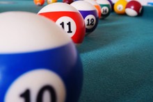 Close-up Of Cue Balls On Table