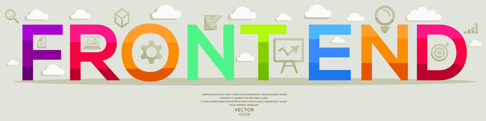 Creative (front end) Design. Letters and icons. Vector illustration.
