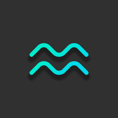 Poster - Astrological sign. Aquarius simple icon. Colorful logo concept w