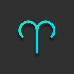 Poster - Astrological sign. Aries simple icon. Colorful logo concept with