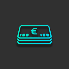 Poster - Pack of euro money or vouchers. Business icon. Colorful logo con