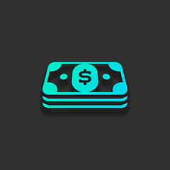 Poster - Pack of dollar money or vouchers. Business icon. Colorful logo c
