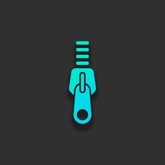 Poster - Zipper tool icon, Close state. Colorful logo concept with soft s