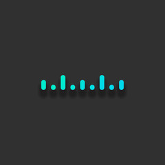 Poster - Simple ruler, work tool for measurement, linear icon. Colorful logo concept with soft shadow on dark background. Icon color of azure ocean