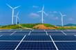 © YAMADA STOCK - Solar energy panel photovoltaic cell and wind turbine farm power generator of renewable green energy.