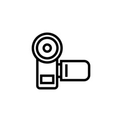 Sticker - Video recorder vector icon in outline, linear style isolated on white background