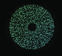 Aufkleber - Dotted sphere looking like the iris of eye. Conceptual image of high tech systems: Artificial Intelligence, Cyber Informational Security.