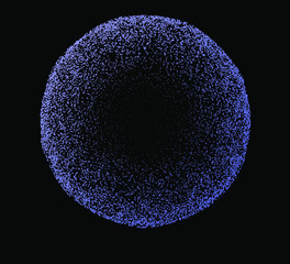 Aufkleber - Dotted sphere made of particles. Cover or poster for high tech systems: Artificial Intelligence, Deep Learning, Neural networks.