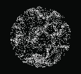 Aufkleber - Dotted sphere made with Generative art algorithm - Perlin gradient simplex noise for texture synthesis. Conceptual image of high tech systems: Artificial Intelligence, Deep Learning, Neural networks.