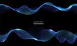 © Marina - Abstract vector background with blue flowing dynamic wave lines