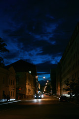 night view of the Moscow city