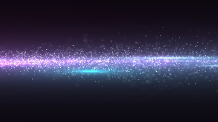 Wall Mural - lens flares and particles space lower thirds 3d illustration background.