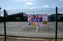 Luton, United Kingdom, April, 26, 2020 - Pirton Hill Junior School "Thank You NHS" Handmade Banners. Helping And Supporting Key Workers. Coronavirus (COVID-19) Global Pandemic.