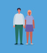 © Grgroup - Happy and sad woman and man avatar cartoon vector design