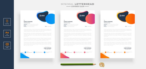 Wall Mural - Simple creative modern letterhead templates for your project design, Vector illustration