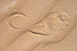 One human footprint on sand in desert