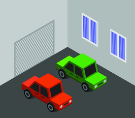 Poster - isometric garage