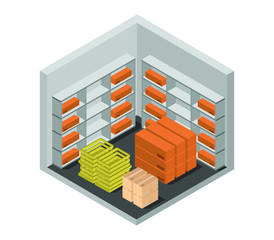 Poster - isometric warehouse