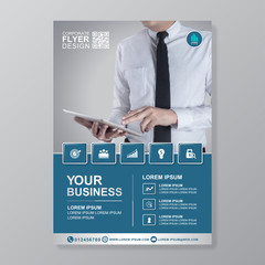 Corporate business cover a4 template and flat icons for a report and brochure design, flyer, banner, leaflets decoration for printing and presentation vector illustration