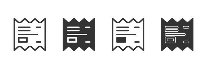 Poster - Receipt icons in four different versions in a flat design