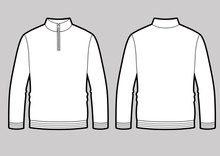 Longsleeve T-shirt Illustration With Zipper On The Neck